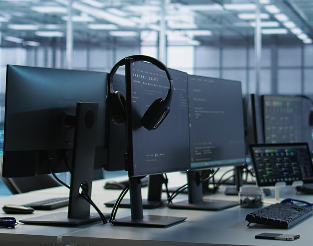 Multi-monitor desktop workstation